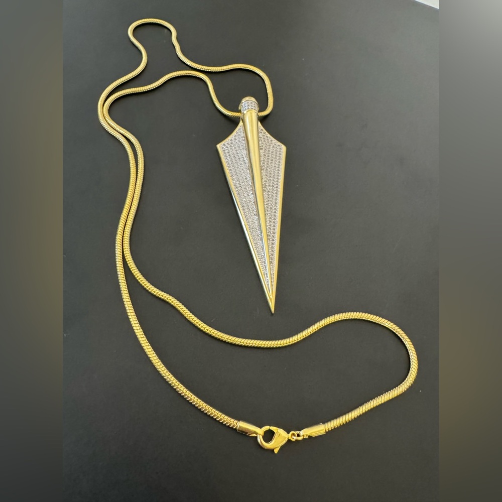 *NEW* niOr NYC Arrowhead Pendant Necklace Gold and Silver Jewelry Long Chain
